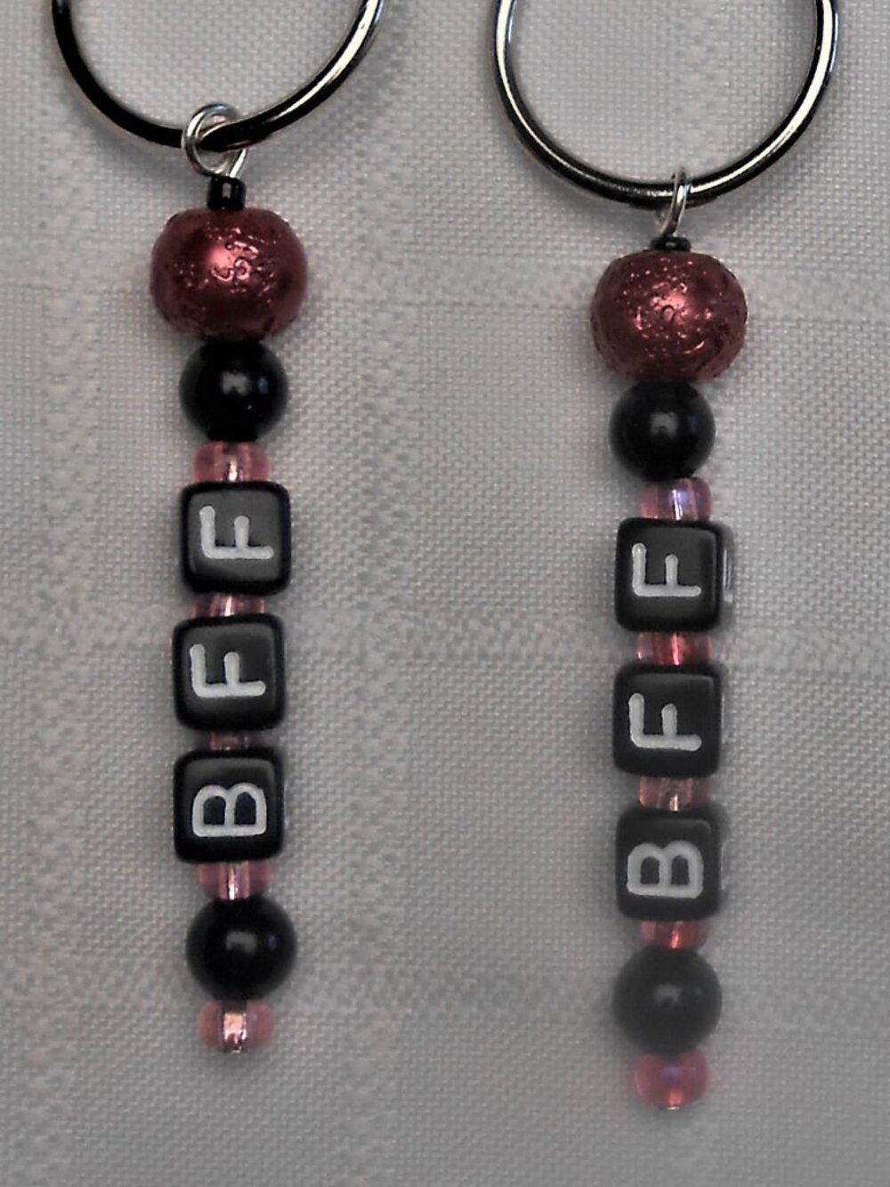 No2 :Set of two handmade “Best Friend Forever” key chains or bag decorations